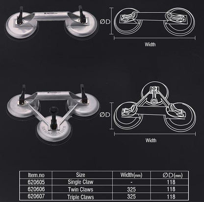 Ventosa de Sucção Tripla HARDEN – Corpo em ABS Reforçado, 3 Cabeças de Alta Aderência