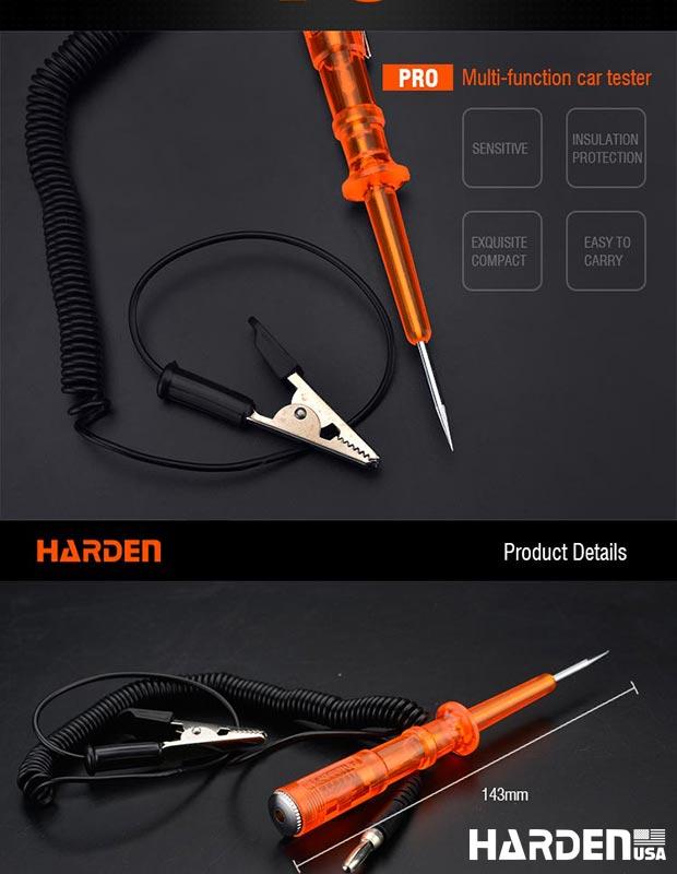 Testador Automotivo HARDEN 6V/12V/24V – Localizador de Falhas Elétricas com Ponteira Afiada