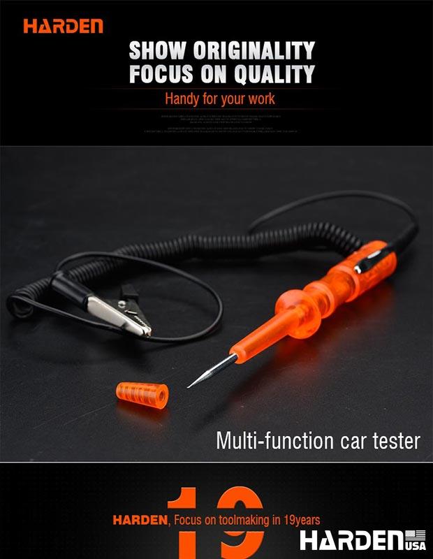 Testador Automotivo HARDEN 6V/12V/24V – Localizador de Falhas Elétricas com Ponteira Afiada