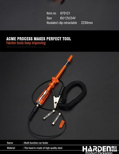 Testador Automotivo HARDEN 6V/12V/24V – Localizador de Falhas Elétricas com Ponteira Afiada