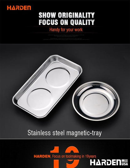 Bandeja Magnética HARDEN 225 x 138 mm em Aço Inoxidável para Parafusos e Peças
