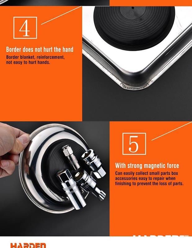 Bandeja Magnética HARDEN 225 x 138 mm em Aço Inoxidável para Parafusos e Peças