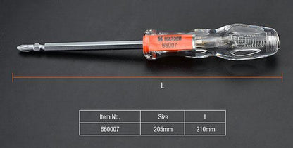 Testador Elétrico Duplo 205 mm – Chave de Teste com Função Fenda e Philips para Tensão de 100 V a 250 V