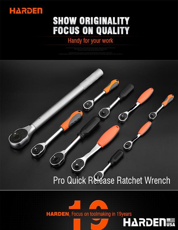 Chave de Catraca Harden 3/4" com Sistema Quick Release – Aço CR-V de Alta Resistência