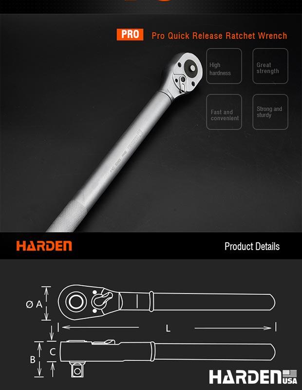 Chave de Catraca Harden 3/4" com Sistema Quick Release – Aço CR-V de Alta Resistência