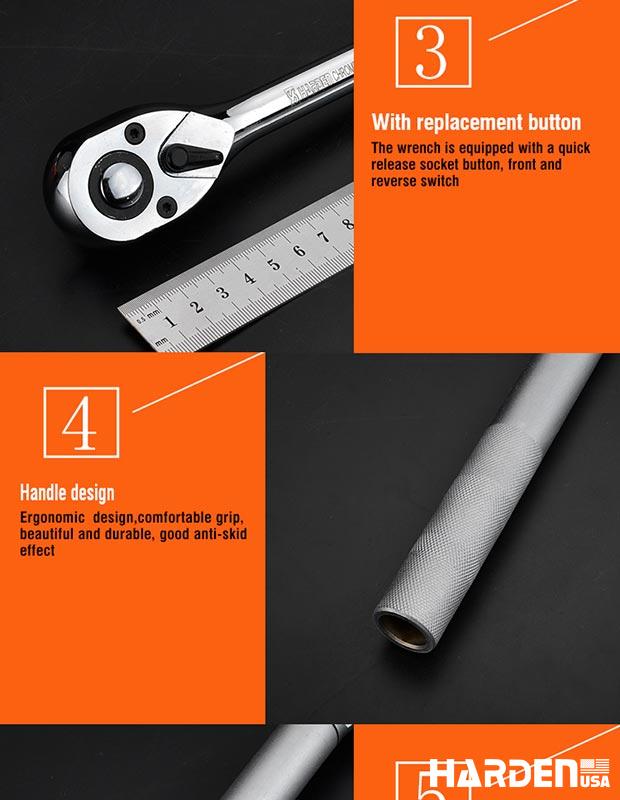 Chave de Catraca Harden 3/4" com Sistema Quick Release – Aço CR-V de Alta Resistência