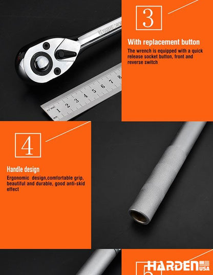 Chave de Catraca Harden 3/4" com Sistema Quick Release – Aço CR-V de Alta Resistência