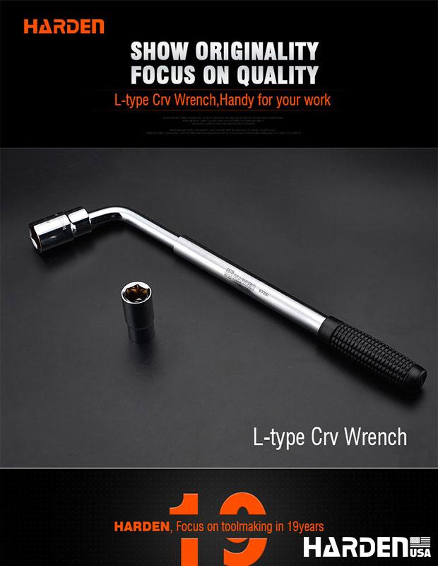 Chave de Roda Telescópica HARDEN 17×19 mm e 21×23 mm em Aço Cromo-Vanádio (Cr-V)
