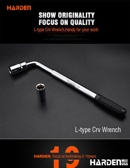 Chave de Roda Telescópica HARDEN 17×19 mm e 21×23 mm em Aço Cromo-Vanádio (Cr-V)