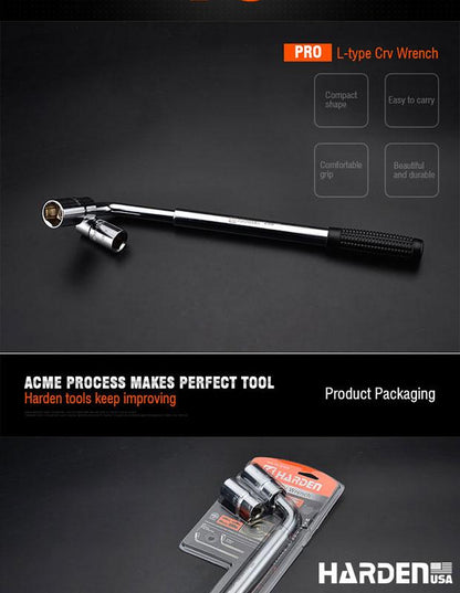 Chave de Roda Telescópica HARDEN 17×19 mm e 21×23 mm em Aço Cromo-Vanádio (Cr-V)