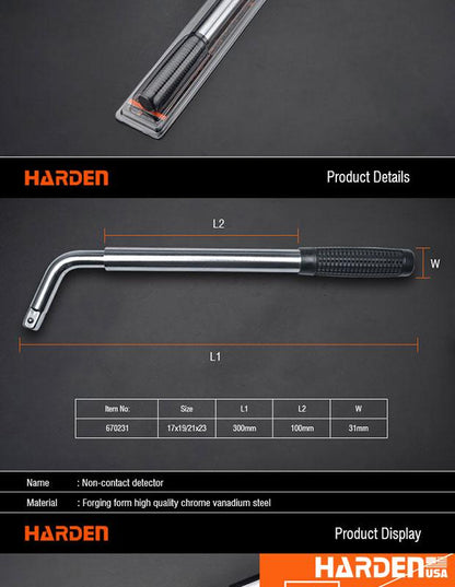 Chave de Roda Telescópica HARDEN 17×19 mm e 21×23 mm em Aço Cromo-Vanádio (Cr-V)