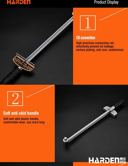 Chave de Torque HARDEN 0–300 N·m em Aço Cromo-Vanádio (Cr-V) de Alta Precisão