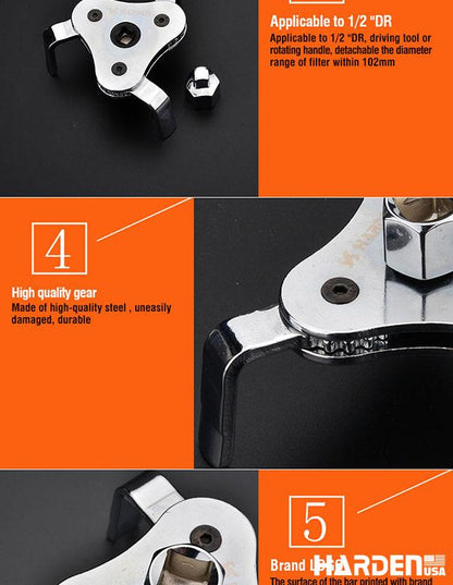 Chave Removedora de Filtro 60×85 mm Harden – Alta Resistência e Encaixe 1/2" (12,7 mm)