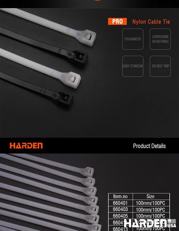 HARDEN Abracaçadeiras Plásticas Brancas 100 mm, 150 mm, 200 mm e 300 mm – Alta Resistência para Fixação de Cabos