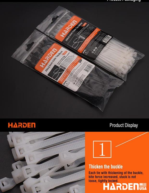 HARDEN Abracaçadeiras Plásticas Brancas 100 mm, 150 mm, 200 mm e 300 mm – Alta Resistência para Fixação de Cabos