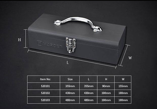 Caixa de Ferramentas Metálica Tipo Teto Reto HARDEN – 355mm, 430mm e 480mm