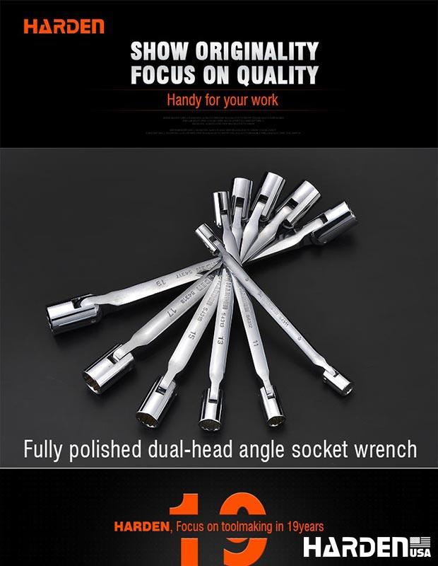 Chave Estriada Dupla HARDEN – Aberturas Precisão em Aço Cromo-Vanádio (CR-V)