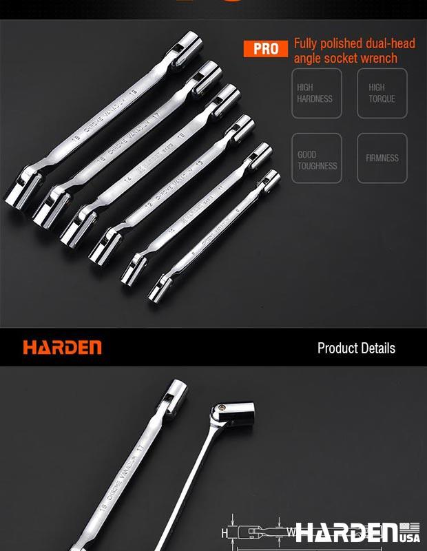 Chave Estriada Dupla HARDEN – Aberturas Precisão em Aço Cromo-Vanádio (CR-V)