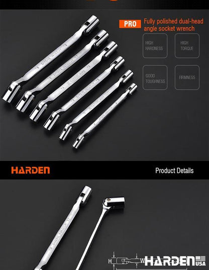 Chave Estriada Dupla HARDEN – Aberturas Precisão em Aço Cromo-Vanádio (CR-V)