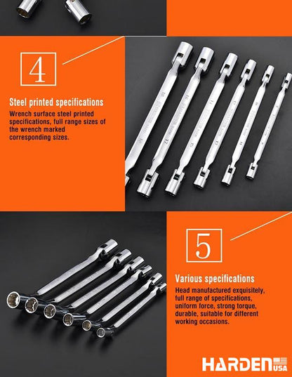 Chave Estriada Dupla HARDEN – Aberturas Precisão em Aço Cromo-Vanádio (CR-V)