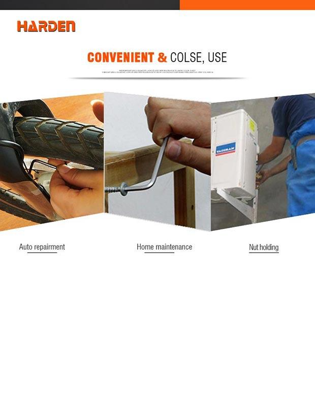 Jogo de Chaves Allen Ponta Abaulada HARDEN 9 Peças – Médio, Longo e Extra Longo em Aço S2