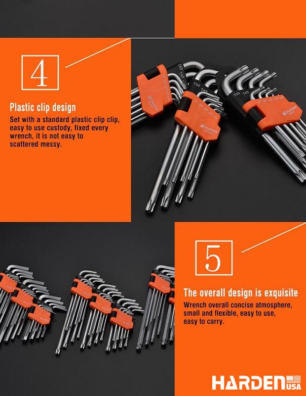 Jogo de Chaves Allen HARDEN 9 Peças – Médio, Longo e Extra Longo em Aço S2