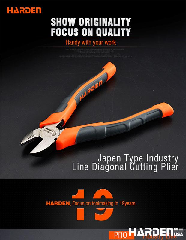 Alicate de Corte Diagonal HARDEN Industry Line 160 mm (6”) em Aço Cromo-Vanádio (CR-V)