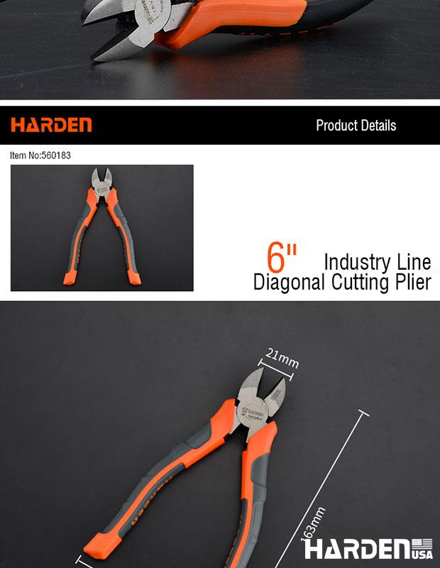Alicate de Corte Diagonal HARDEN Industry Line 160 mm (6”) em Aço Cromo-Vanádio (CR-V)