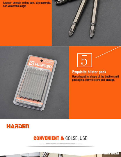 Kit com 10 Pontas PH2 (6 mm - 1/4") Harden em Aço S2 – 65 mm e 100 mm