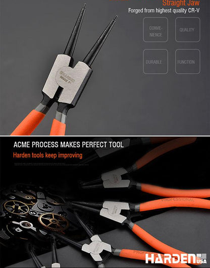 Alicate para Anel Elástico Externo Reto HARDEN – Aço Carbono Forjado, Alta Resistência e Acabamento Anticorrosivo (7”, 9” e 13”)