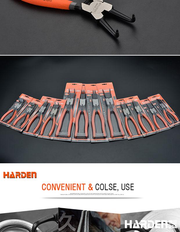 Alicate de Anel Interno Curvo HARDEN – Aço Carbono Temperado para Manutenção Profissional