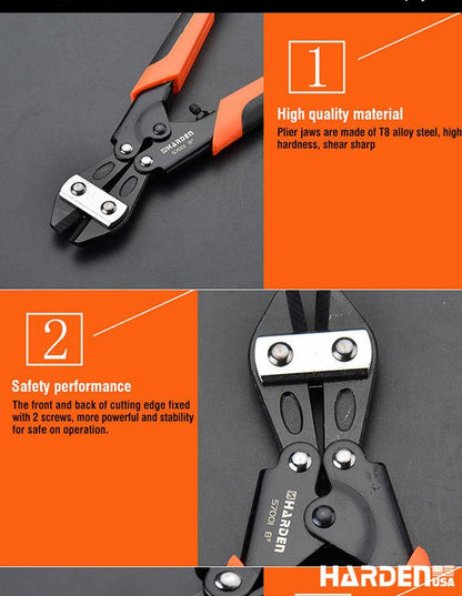 Cortador de Vergalhão Mini 8” (200 mm) HARDEN – Lâminas Cr-V Temperadas e Cabo Ergonômico