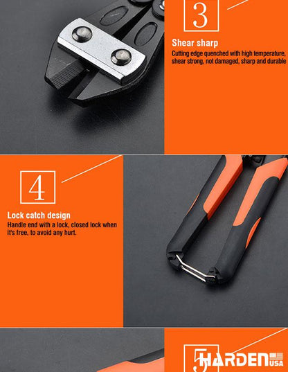 Cortador de Vergalhão Mini 8” (200 mm) HARDEN – Lâminas Cr-V Temperadas e Cabo Ergonômico