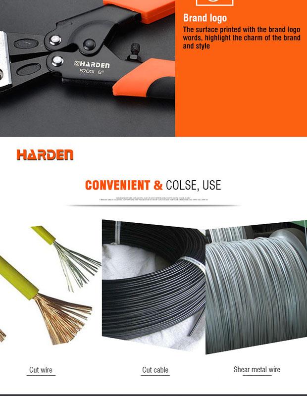 Cortador de Vergalhão Mini 8” (200 mm) HARDEN – Lâminas Cr-V Temperadas e Cabo Ergonômico