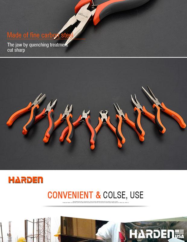 Alicate de Bico Longo Mini 114 mm (4,5”) em Aço Carbono HARDEN com Cabo Ergonômico