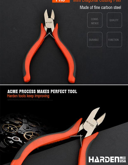 Alicate de Corte Diagonal Mini 114 mm (4,5”) em Aço Carbono HARDEN com Cabo Ergonômico
