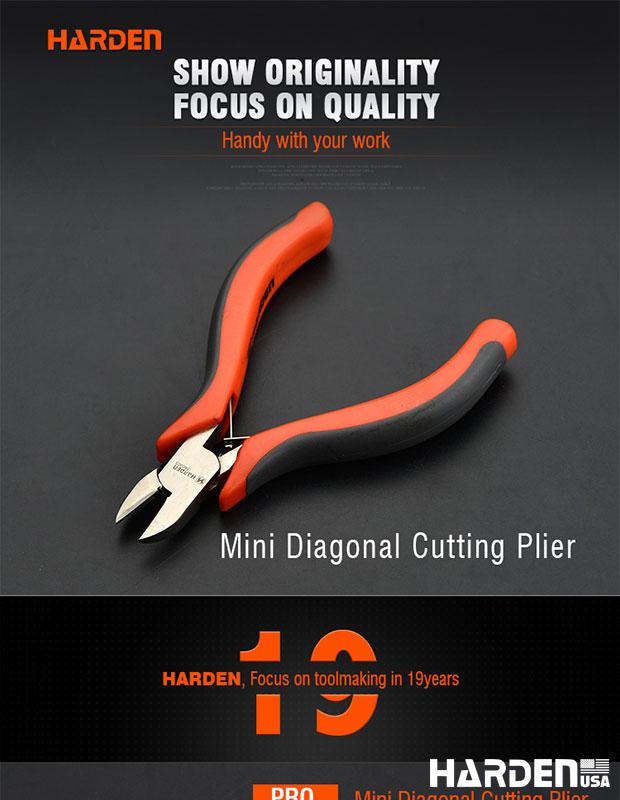 Alicate de Corte Diagonal Mini 114 mm (4,5”) em Aço Carbono HARDEN com Cabo Ergonômico