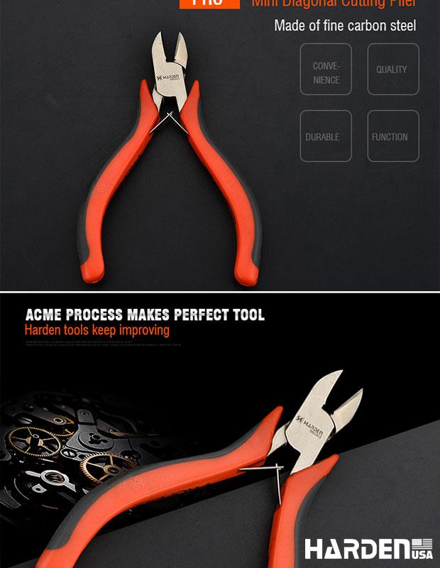 Alicate Universal Mini 114 mm (4,5”) em Aço Carbono HARDEN com Cabo Ergonômico