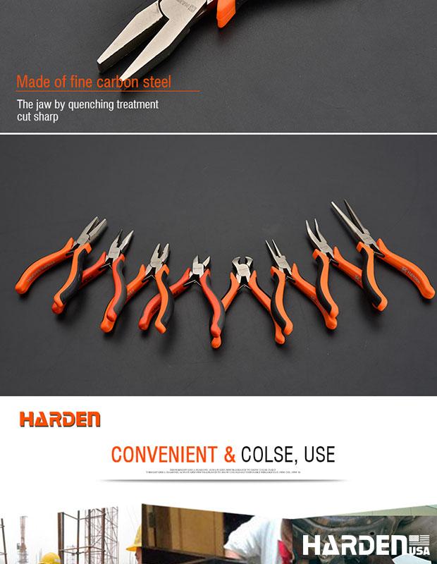 Alicate de Bico Chato Mini 114 mm (4,5”) em Aço Carbono HARDEN com Cabo Ergonômico