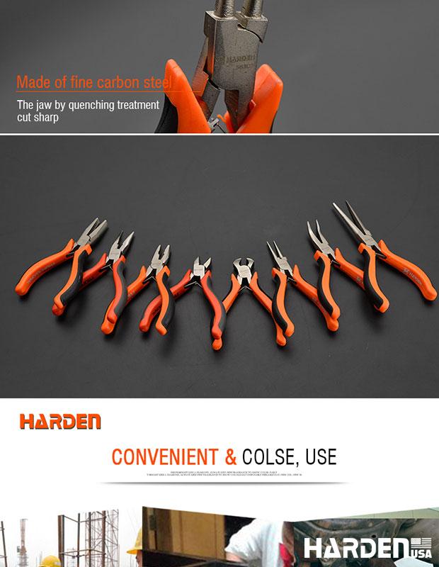 Alicate de Bico Redondo Mini 114 mm (4,5”) em Aço Carbono HARDEN com Cabo Ergonômico