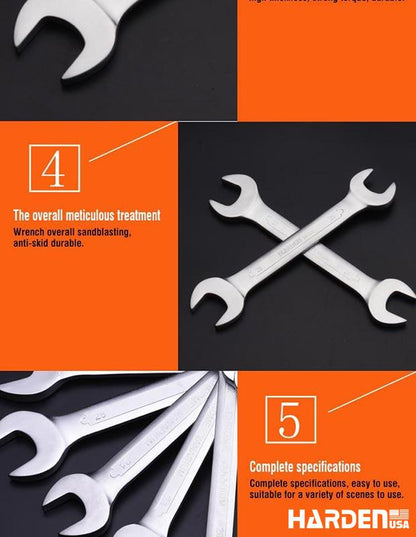 Chave Fixa Dupla Harden – Aço CRV (Cromo-Vanádio) de Alta Resistência