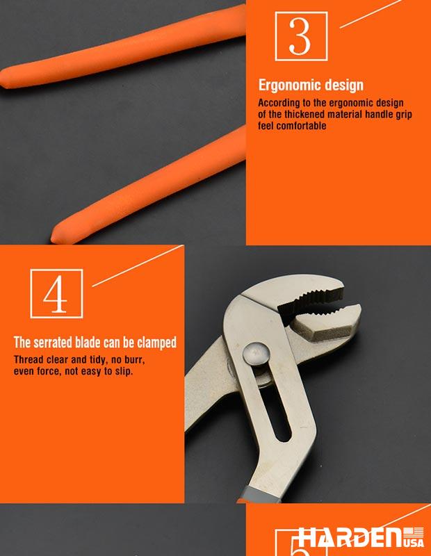 Alicate Ajustável Tipo Bomba d’Água HARDEN em Aço Carbono Forjado 254 mm (10”) e 305 mm (12”)