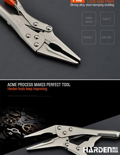 Alicate de Pressão Bico Longo HARDEN 225 mm (9”) em Aço Niquelado