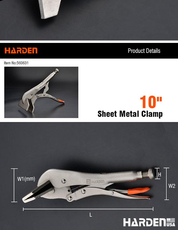 Grampo de Chapas 10" Harden – Aço Reforçado com Acabamento Niquelado