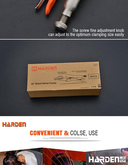 Grampo de Chapas 10" Harden – Aço Reforçado com Acabamento Niquelado