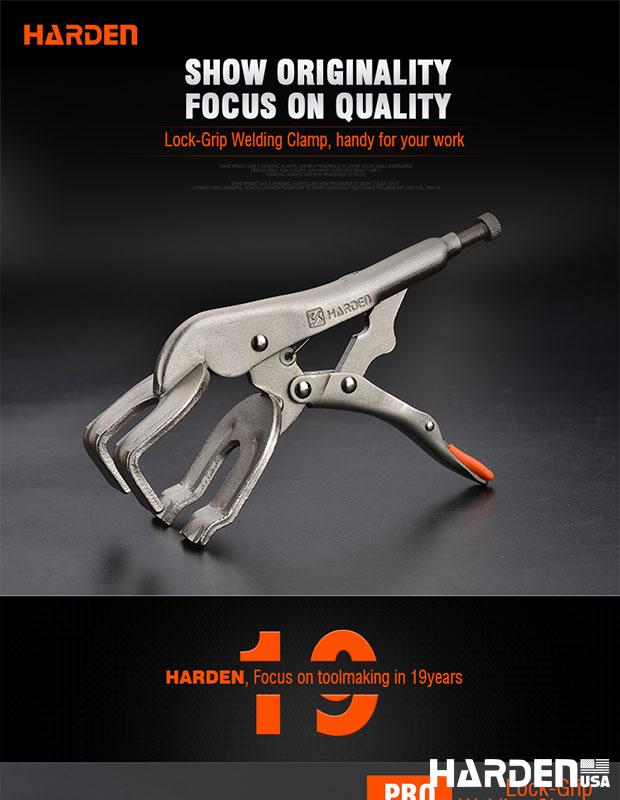 Alicate de Pressão para Solda HARDEN 225 mm (9”) Tipo Grampo em Aço Niquelado