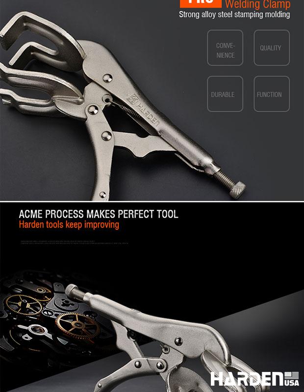 Alicate de Pressão para Solda HARDEN 225 mm (9”) Tipo Grampo em Aço Niquelado