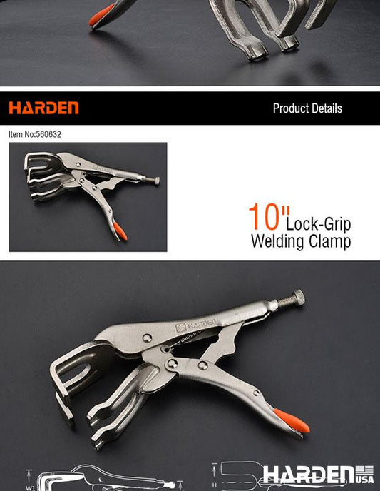 Alicate de Pressão para Solda HARDEN 225 mm (9”) Tipo Grampo em Aço Niquelado