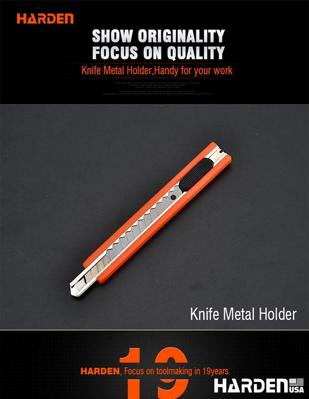 Estilete 9 mm HARDEN com Corpo em ABS Reforçado e Guia Metálica – Alta Precisão e Durabilidade