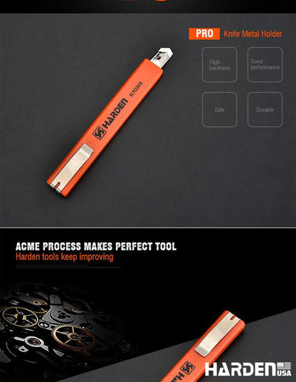 Estilete 9 mm HARDEN com Corpo em ABS Reforçado e Guia Metálica – Alta Precisão e Durabilidade